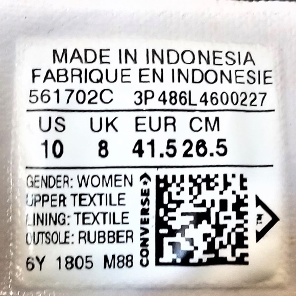 Converse Sneakers High Top Black Womans 5 NEW - Picture 7 of 8